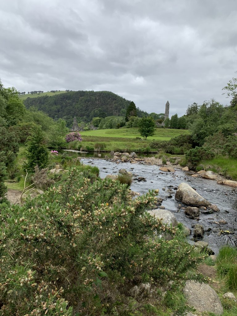 Glendalough monastic ruins and lakes in Wicklow Mountains Ireland road trip