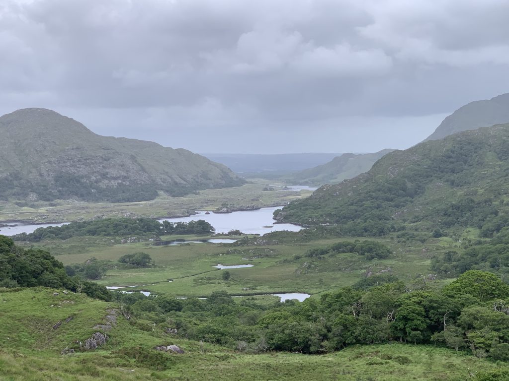 Lakes of Killarney from Ladies View overlook in Killarney National Park.